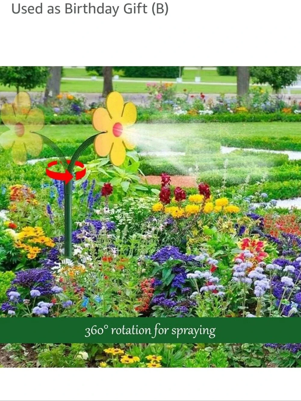 Crazy‎ Daisy sprinkler is a fun, 360-degree rotating sunflower water toy.